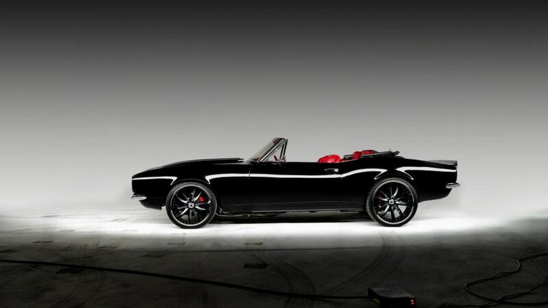 Black Convertible Car — Dramatic, Photograph, Red Seats, Wheels