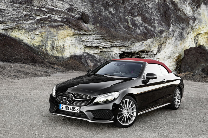 Black Convertible Car — Dramatic, Photograph, Rock Wall