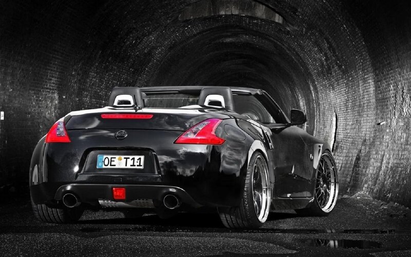 Black Convertible Car — Dramatic, Photograph, Tunnel, Bricks