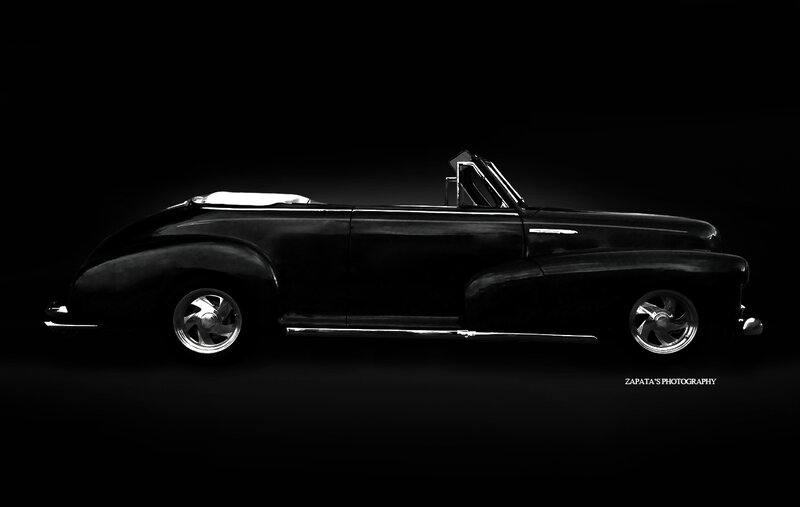 Black Convertible Car — Dramatic, Photograph, Wheel
