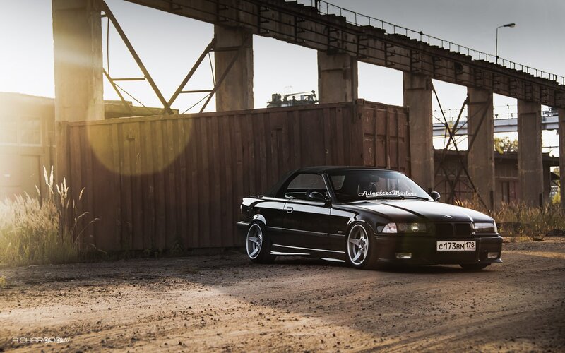 Black Convertible Car — Dramatic, Sunset, Photograph, Bridge