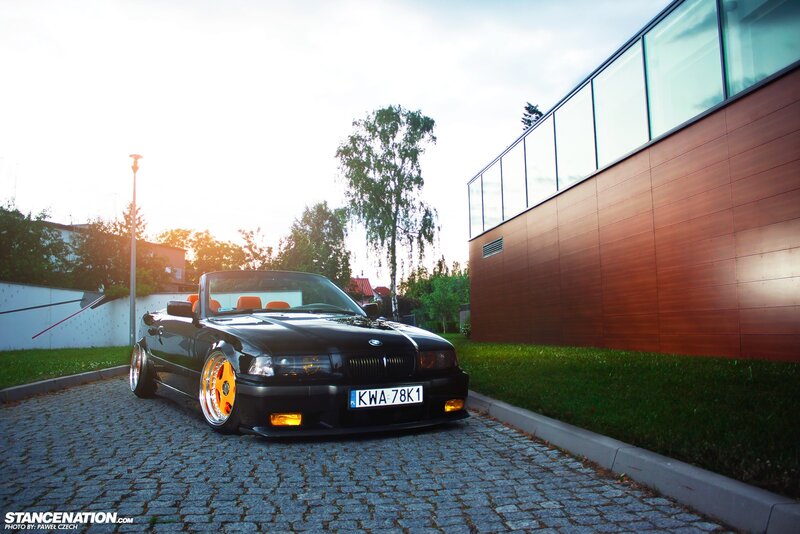 Black Convertible Car — Dramatic, Sunset, Photograph, Building, Cobblestone