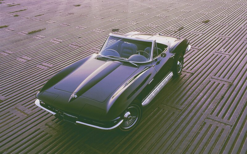 Black Convertible Car — Dramatic, Sunset, Photograph, Road, Windshield