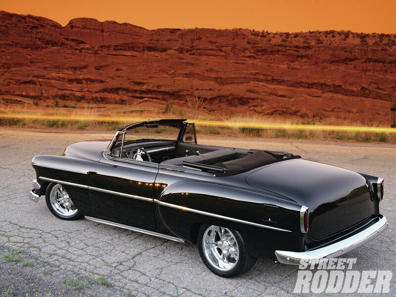 Black Convertible Car — Dramatic, Sunset, Photograph