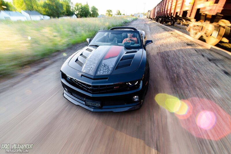 Black Convertible Car — Dynamic, Sunset, Photograph