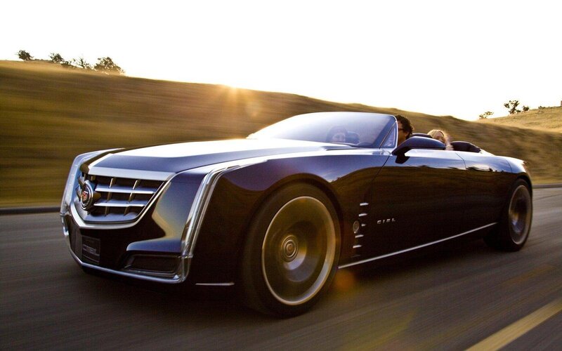 Black Convertible Car — Dynamic, Sunset