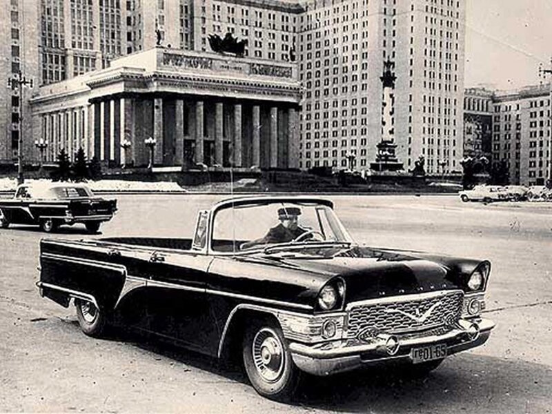 Black convertible car in city