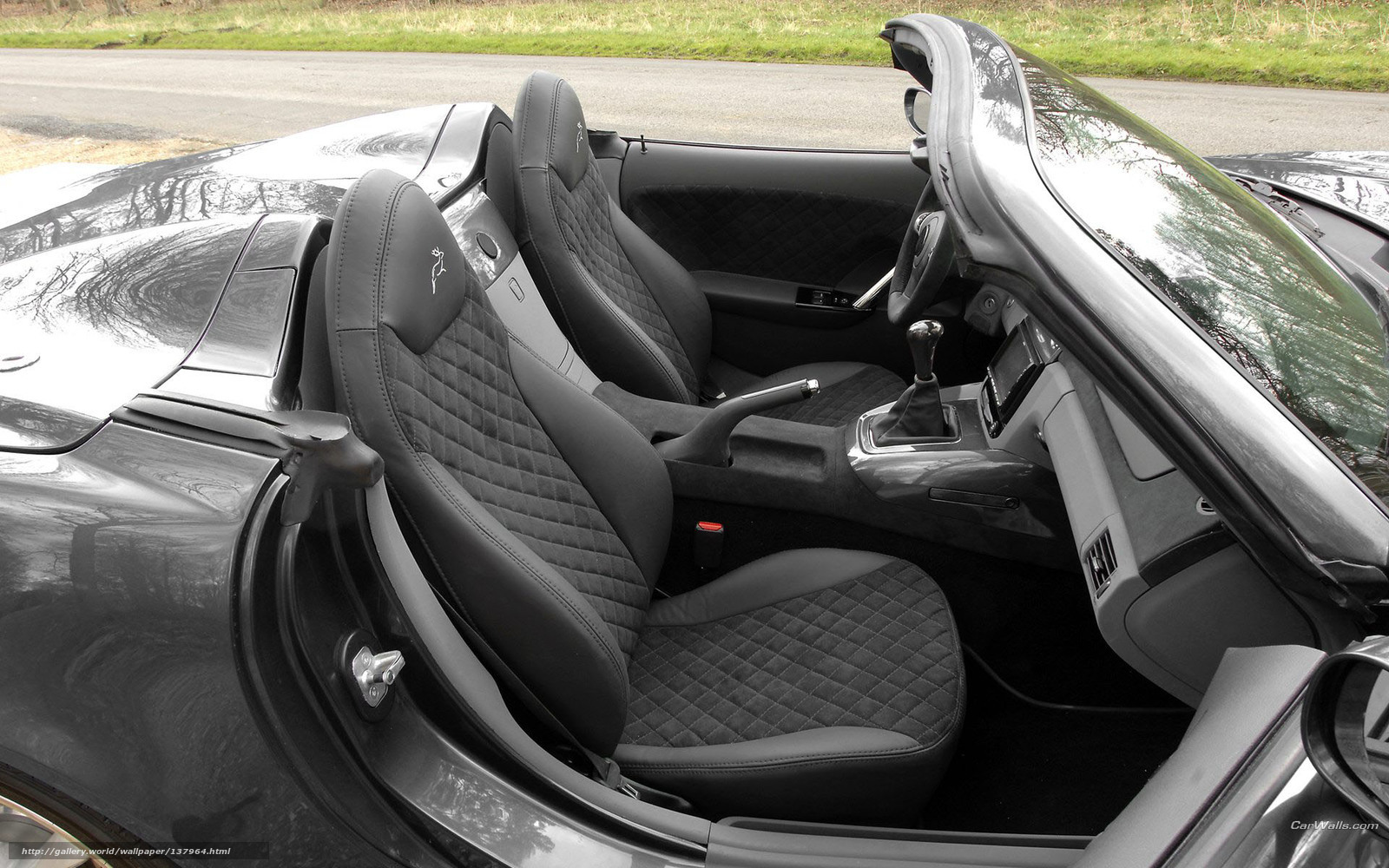 black convertible car interior