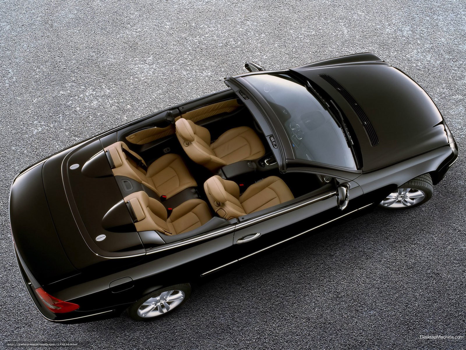 Black convertible car interior