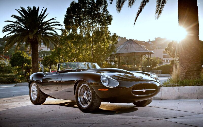 Black Convertible Car — Serene, Sunset, Photograph, Palm Trees