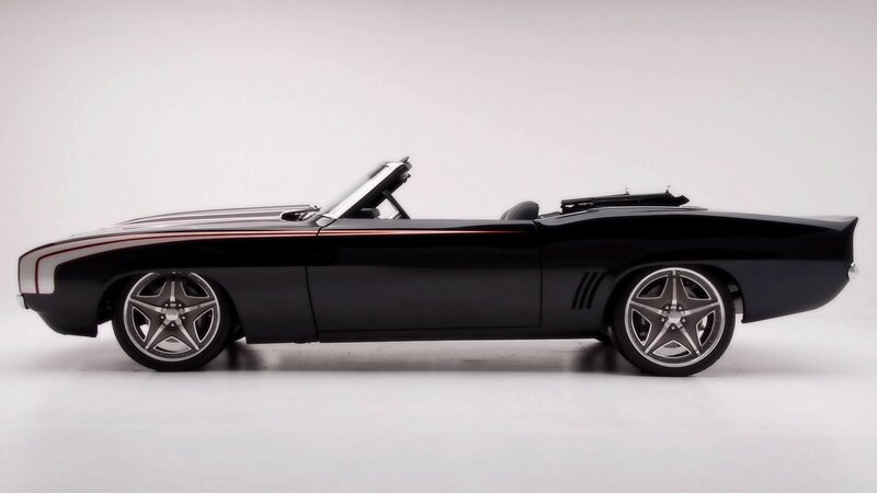 black convertible muscle car