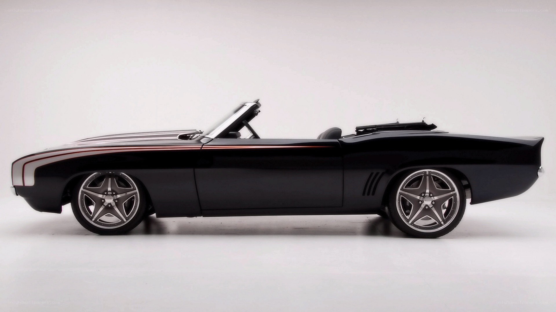 black convertible muscle car