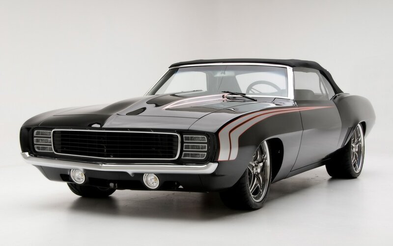 Black Convertible Muscle Car — Neutral, Photograph, Convertible Top