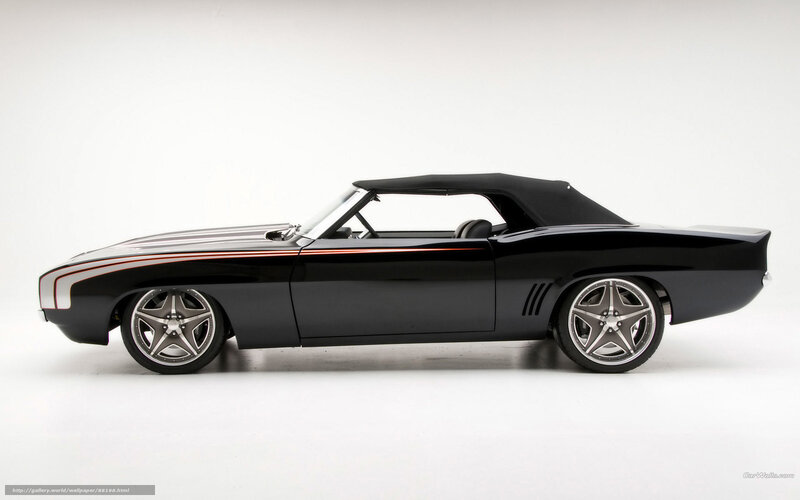 black convertible muscle car