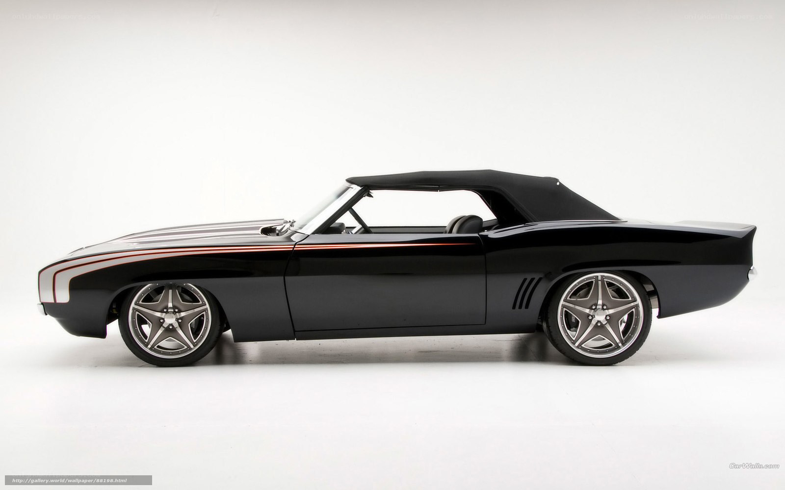 black convertible muscle car