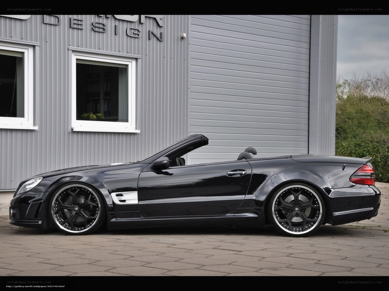 black convertible sports car
