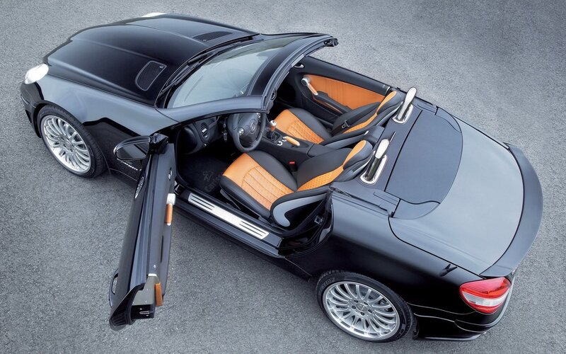 Black convertible sports car