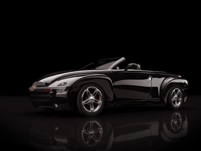 Black convertible sports car