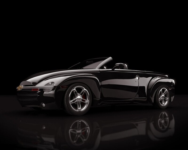 Black convertible sports car