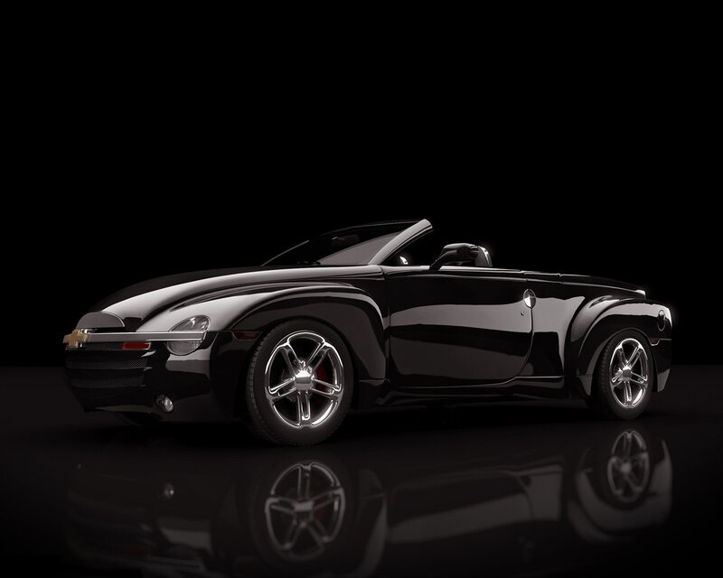 Black convertible sports car
