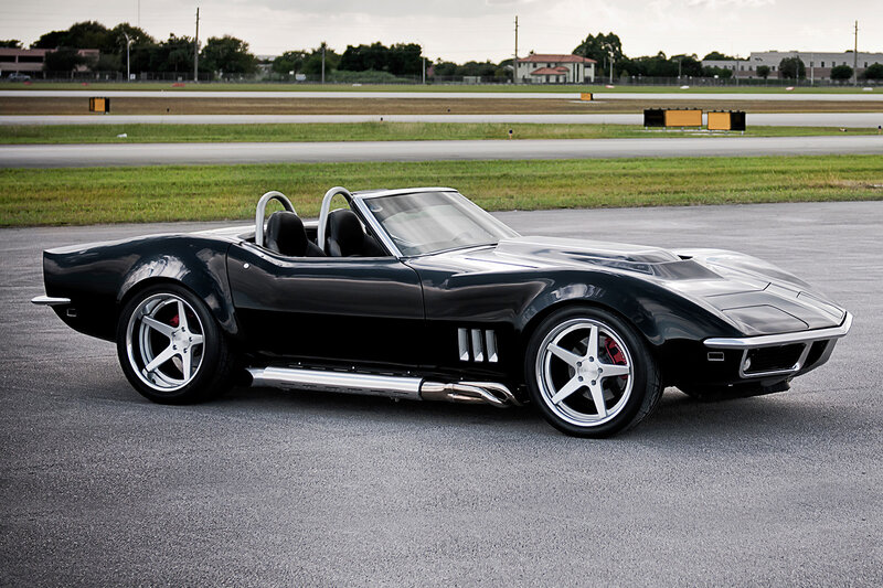 Black Convertible Sports Car — Calm, Afternoon, Photograph, Race Track