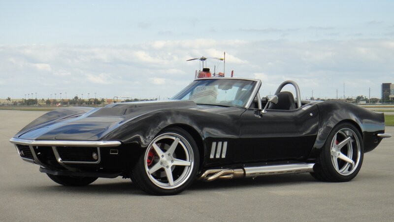 Black Convertible Sports Car — Calm, Afternoon, Photograph