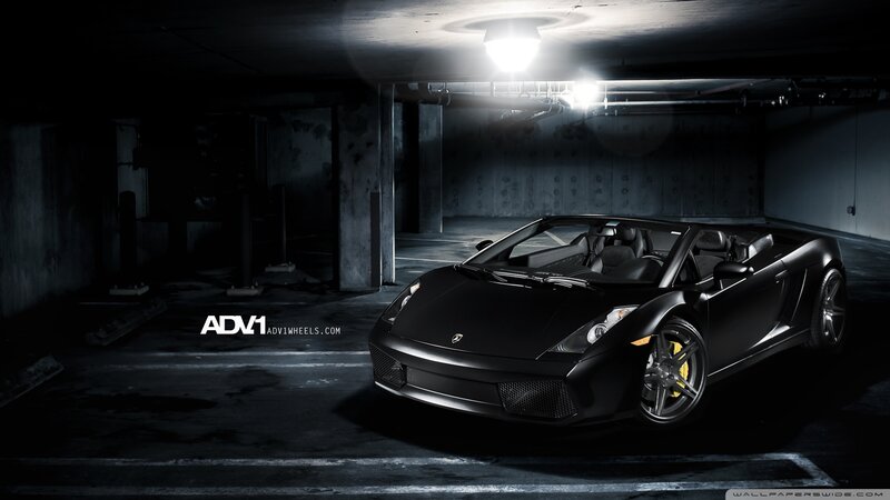 Black Convertible Sports Car — Dramatic, Night