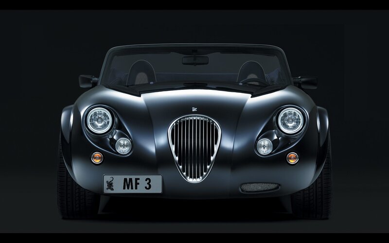 Black Convertible Sports Car — Dramatic, Photograph, Headlights, Grille, License Plate