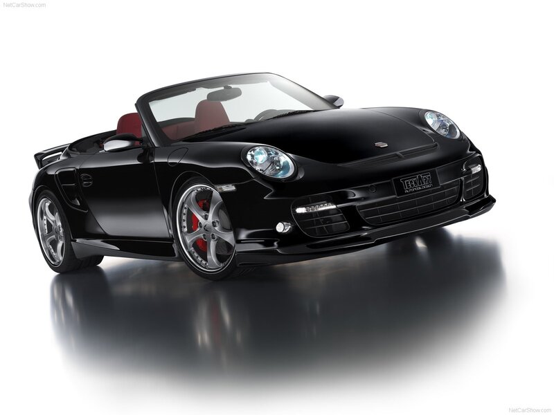 Black Convertible Sports Car — Dramatic, Photograph, Red Seats, Silver Wheels, Front Grille, Silver, Red