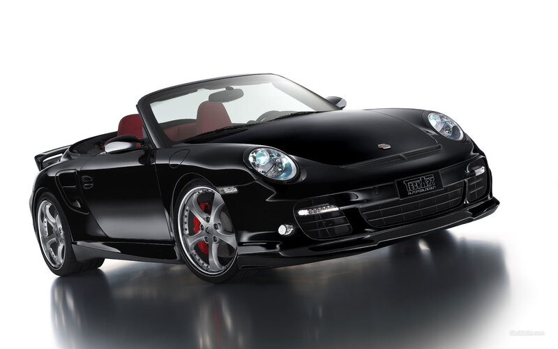 Black Convertible Sports Car — Dramatic, Photograph, Red Seats, Silver Wheels