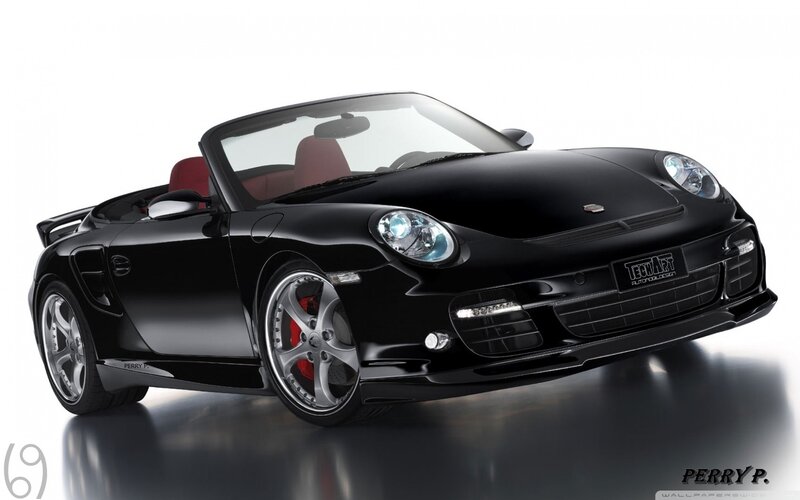 Black Convertible Sports Car — Dramatic, Photograph, Red Seats, Silver Wheels, Windshield