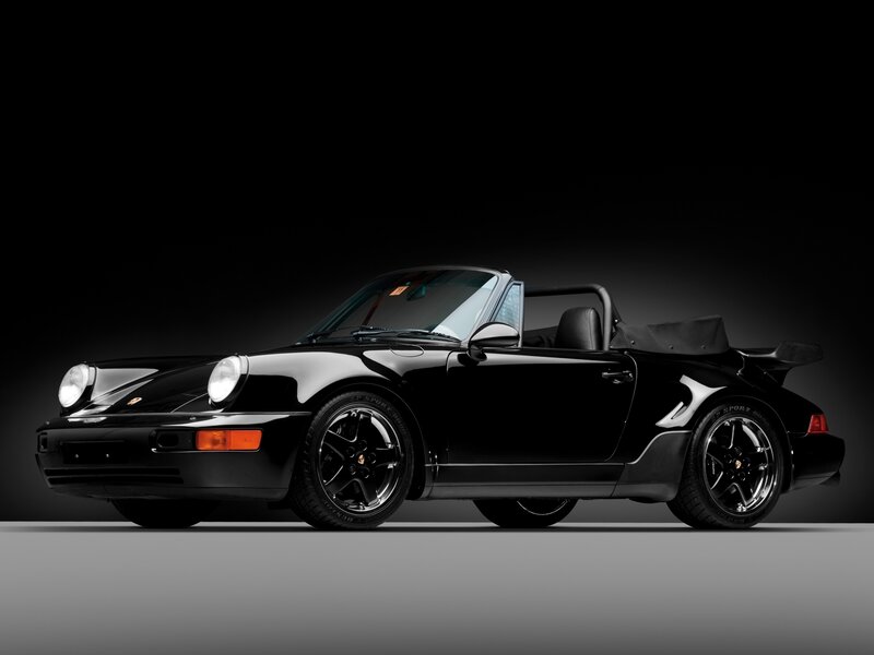 Black Convertible Sports Car — Dramatic, Photograph, Tires, Headlights