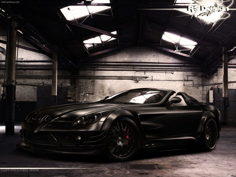 Black Convertible Sports Car — Dramatic, Photograph, Warehouse