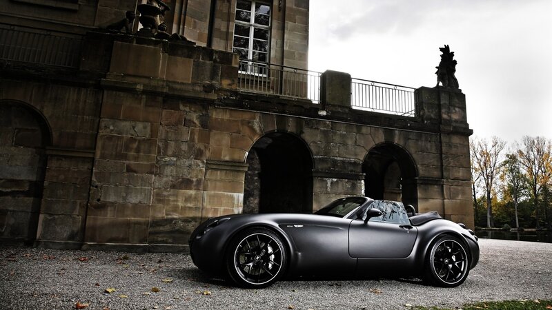 Black Convertible Sports Car — Gray, Dramatic, Autumn