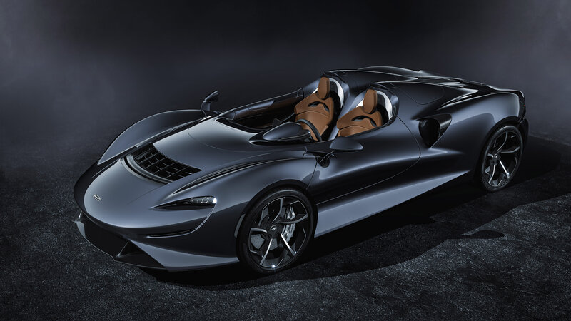Black Convertible Sports Car — Gray, Dramatic