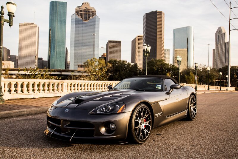Black Convertible Sports Car — Gray
