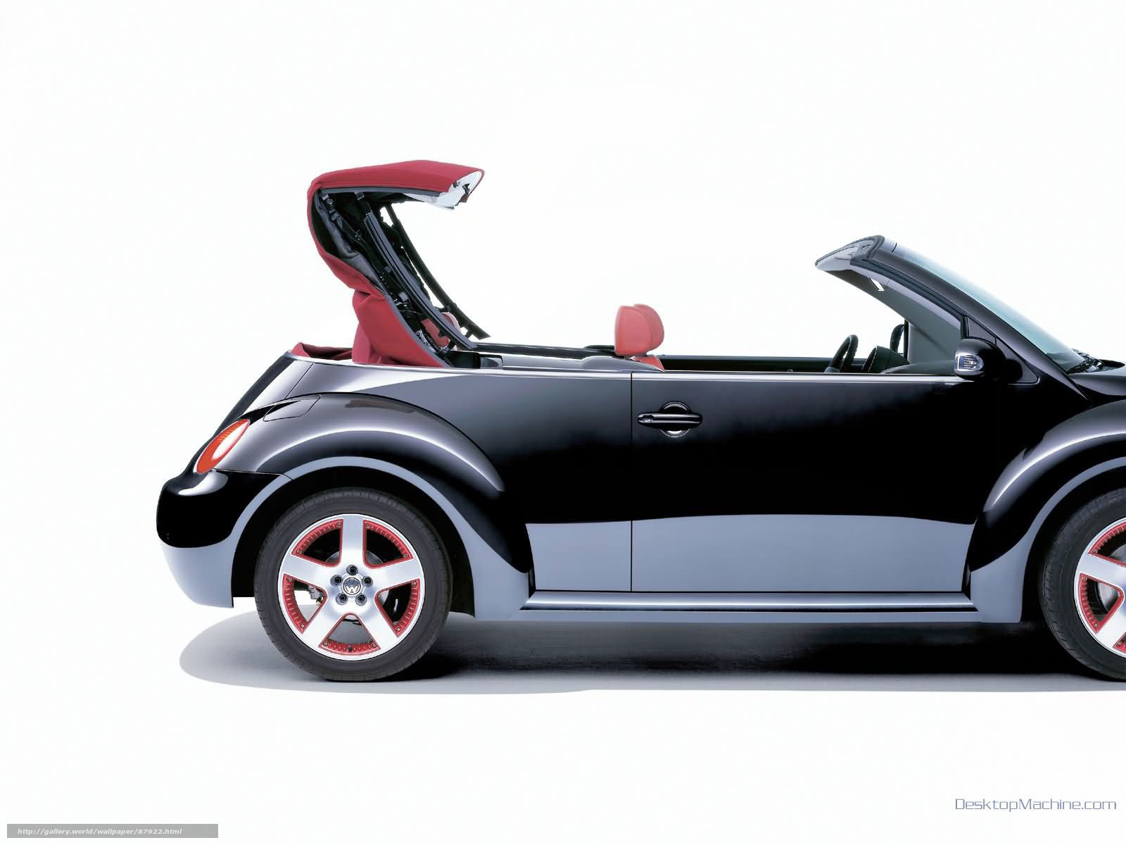Black convertible with red accents