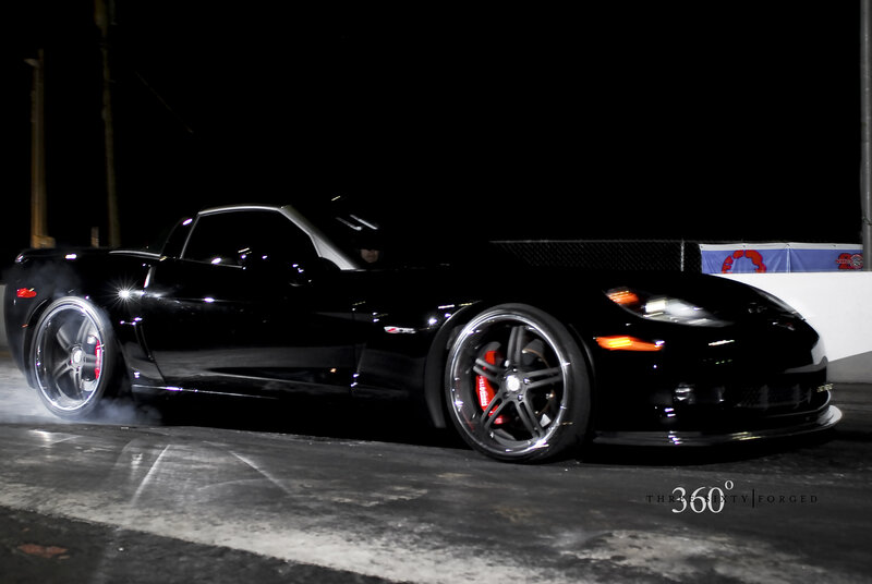 Black Corvette at Night