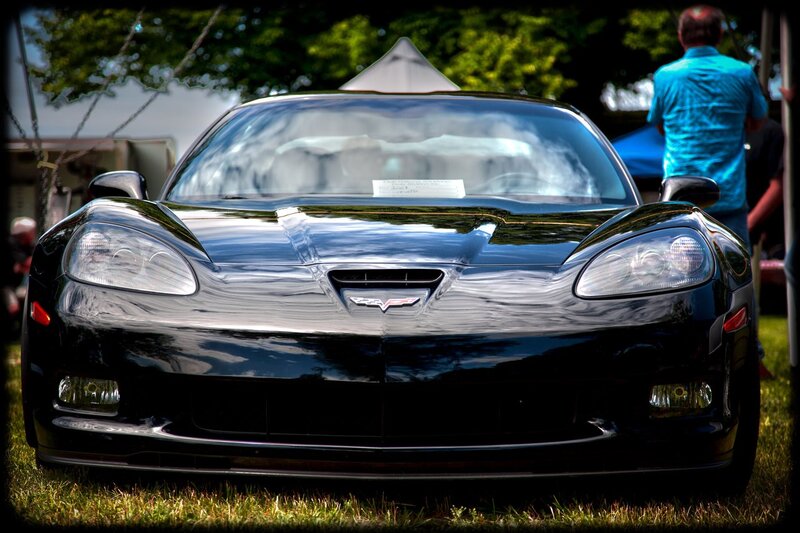 Black Corvette at outdoor show