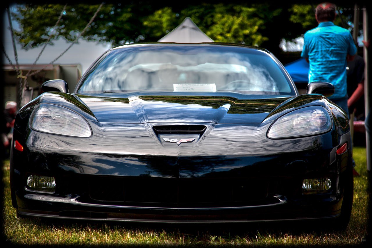 Black Corvette at outdoor show