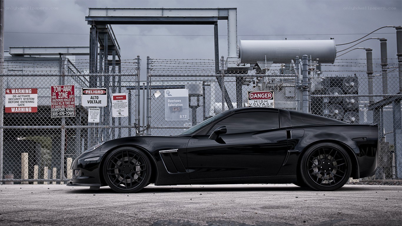Black Corvette at Substation