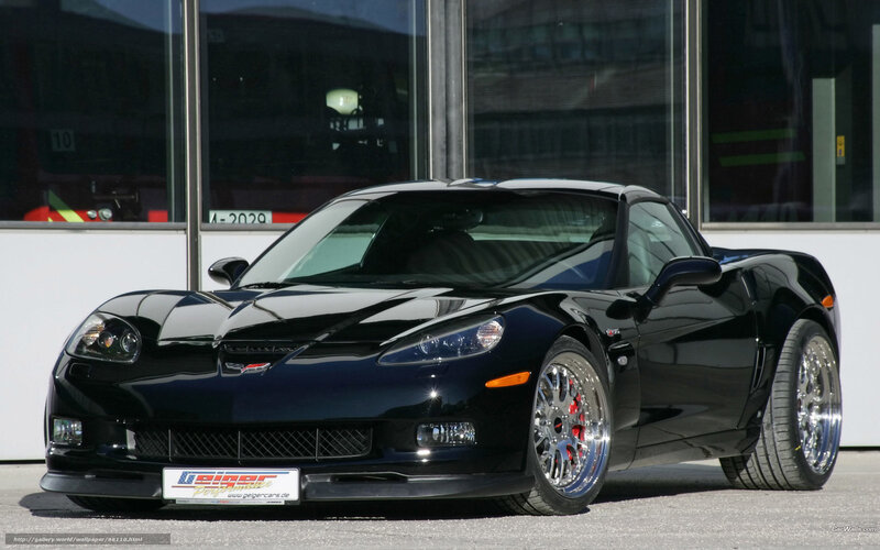 Black Corvette C6 — Neutral, Afternoon, Photograph