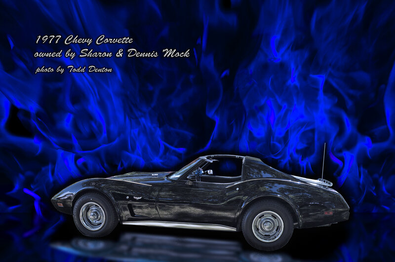 Black Corvette Car — Blue