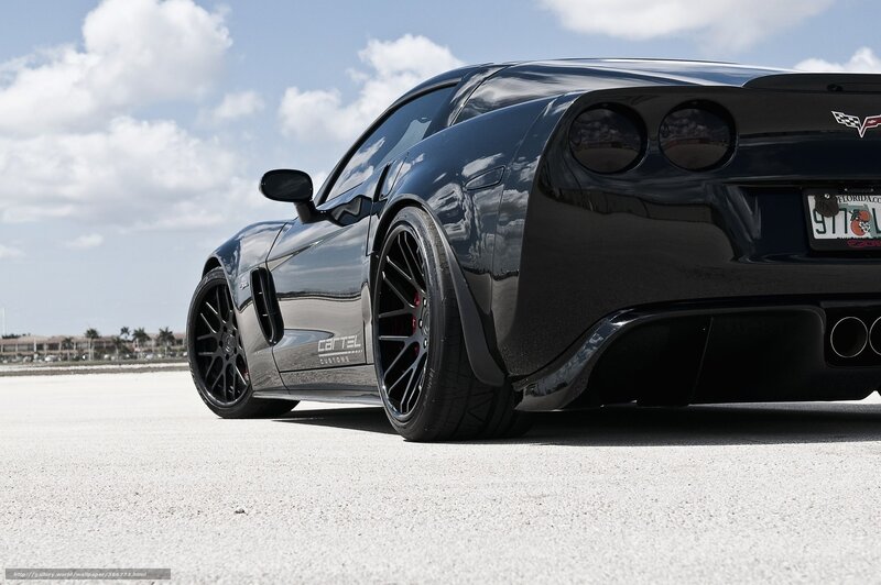 Black Corvette Car — Dramatic, Afternoon, Photograph, License Plate