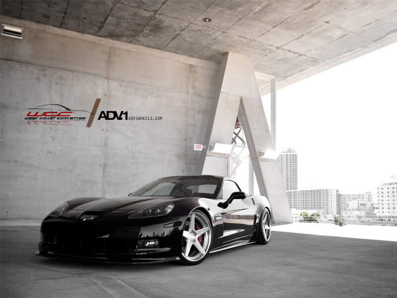 Black Corvette Car — Dramatic, Afternoon, Photograph