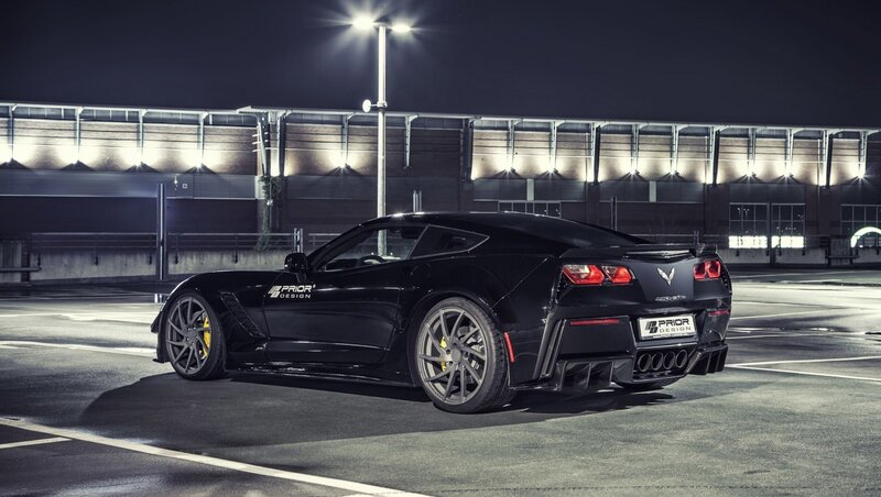 Black Corvette Car — Dramatic, Night, Photograph