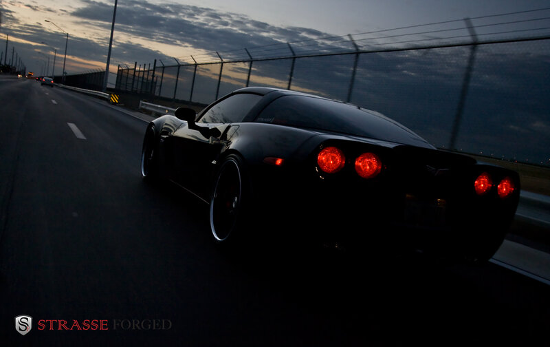 Black Corvette Car — Dramatic