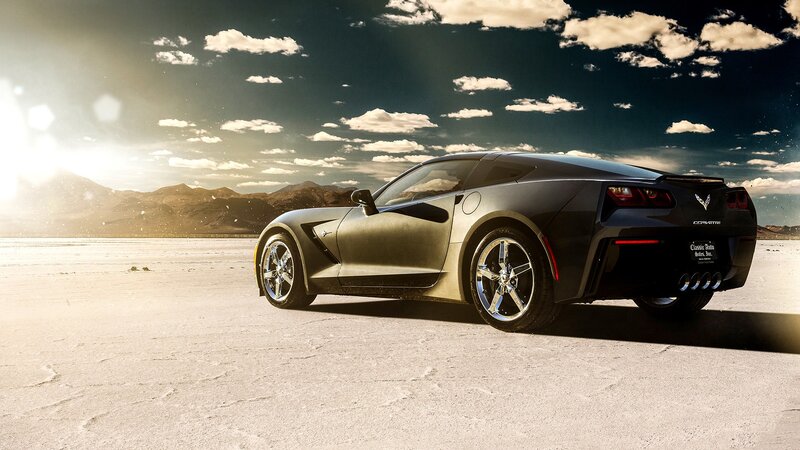 Black Corvette Car — Gray, Dramatic