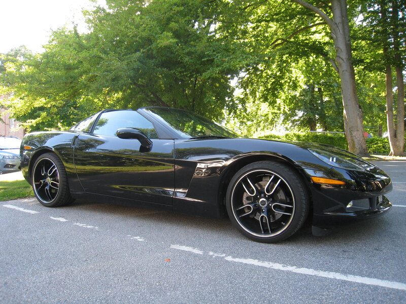 Black Corvette Convertible — Calm, Afternoon, Photograph, Trees