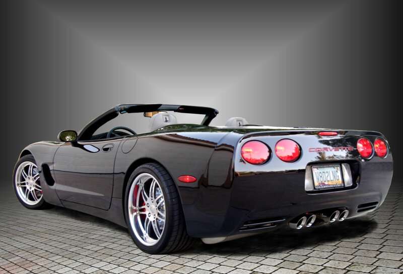 Black Corvette Convertible — Dramatic